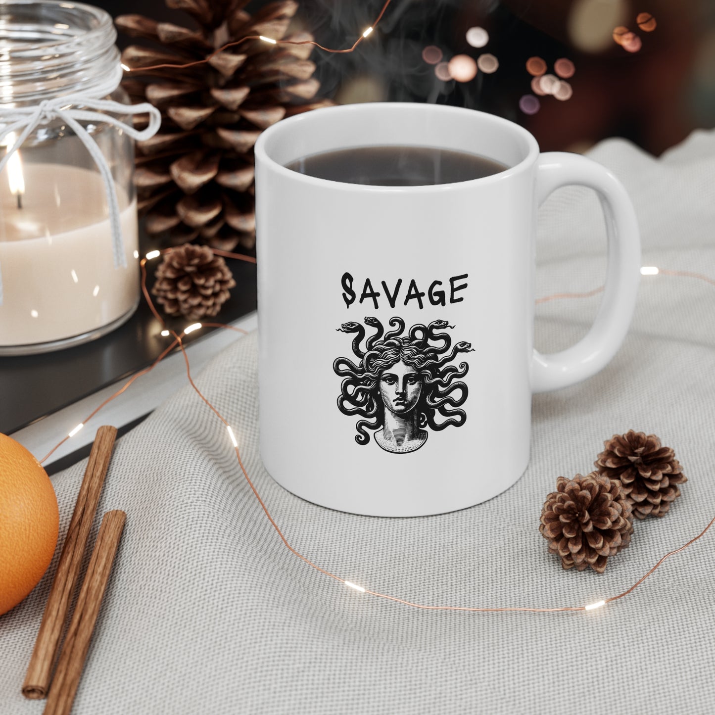 Savage Medusa Mug, Unique Gift for Women, Funny Coffee Cup, Home Decor, Empowering Beverage Tumbler