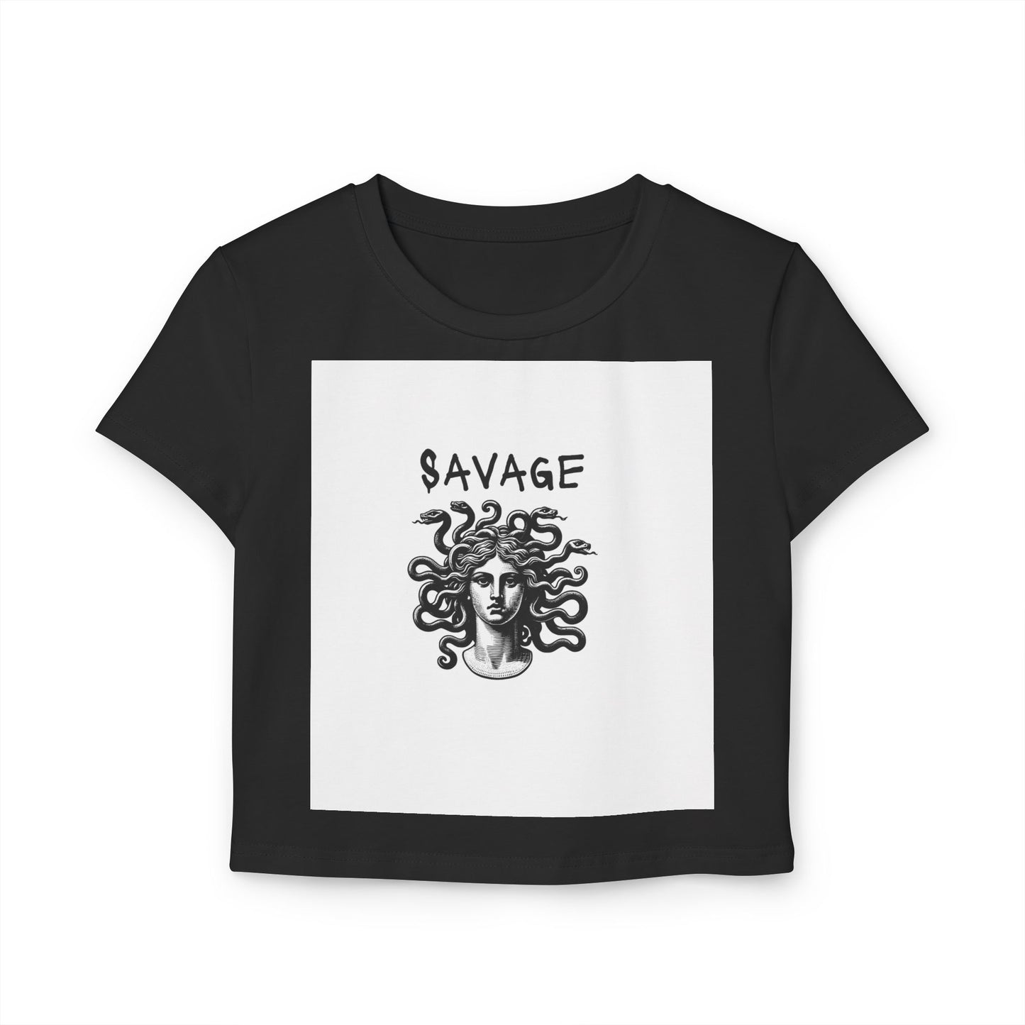 Savage Women's Baby Tee, Cute Crop Top, Edgy Graphic Shirt, 90s Style Fashion, Casual Streetwear Tee, Gift for Her
