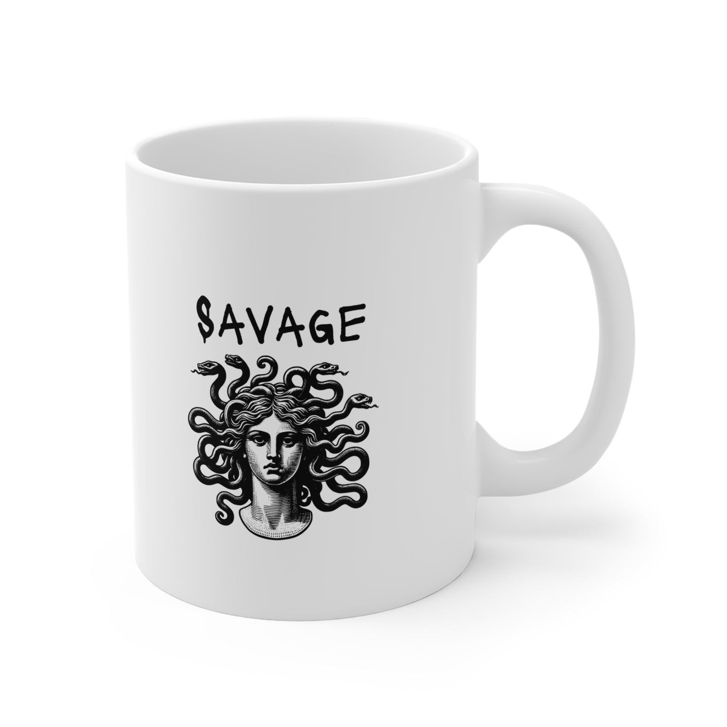 Savage Medusa Mug, Unique Gift for Women, Funny Coffee Cup, Home Decor, Empowering Beverage Tumbler