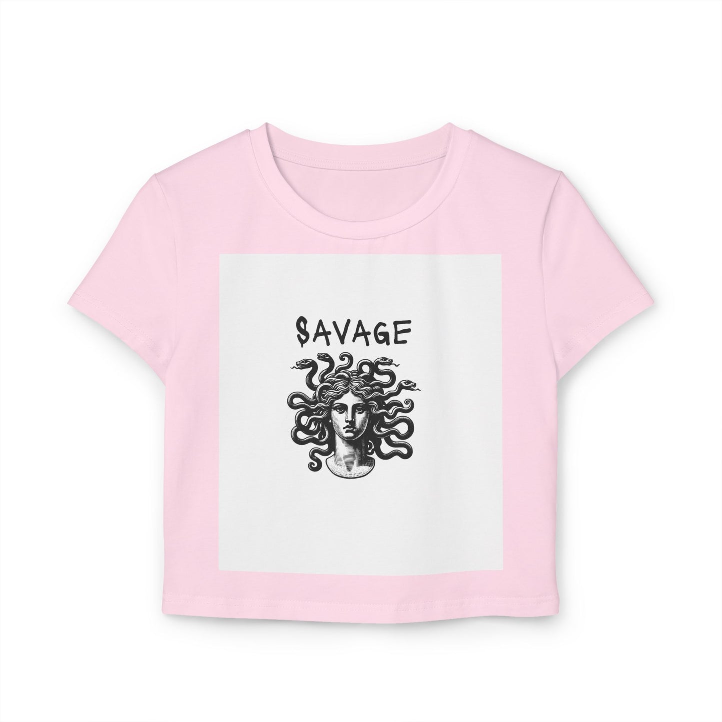 Savage Women's Baby Tee, Cute Crop Top, Edgy Graphic Shirt, 90s Style Fashion, Casual Streetwear Tee, Gift for Her