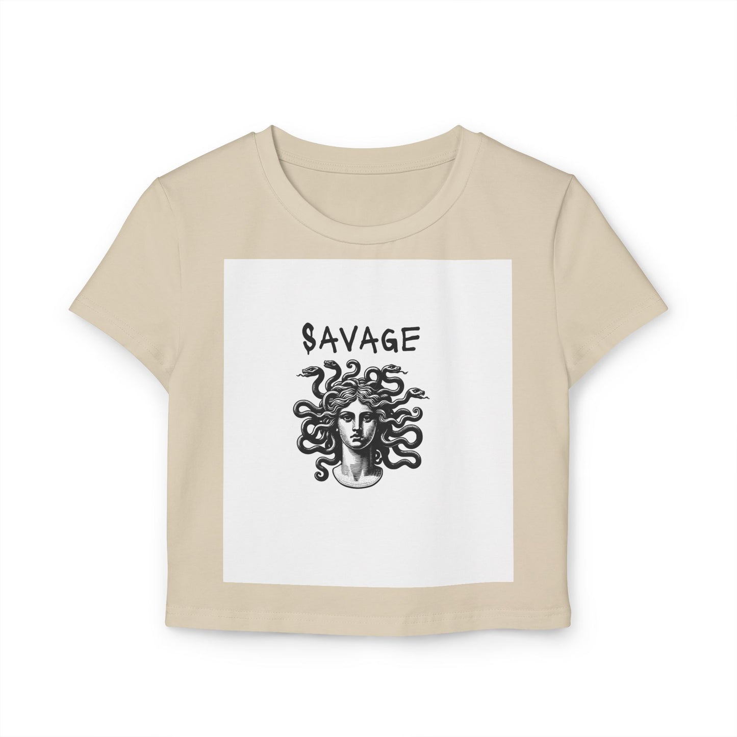 Savage Women's Baby Tee, Cute Crop Top, Edgy Graphic Shirt, 90s Style Fashion, Casual Streetwear Tee, Gift for Her