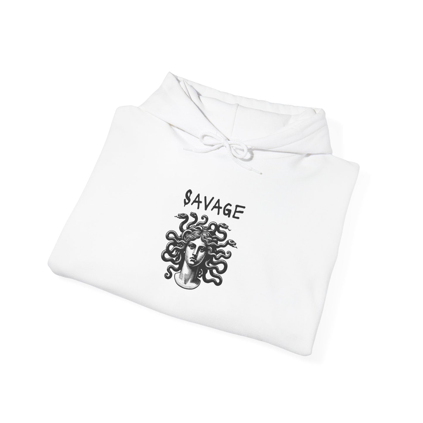 Savage Hoodie - Unisex Heavy Blend Sweatshirt for Bold Style, Casual Wear, Gifts for Art Lovers, Halloween, Grunge Fashion
